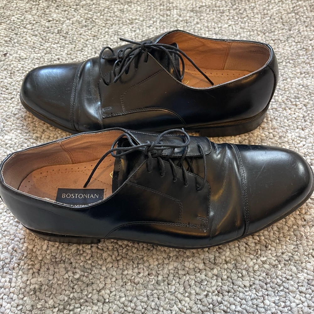bostonian classic dress shoes Vintage Bostonian Black Leather Wingtip Dress Shoes, Men's 8.5 EEE